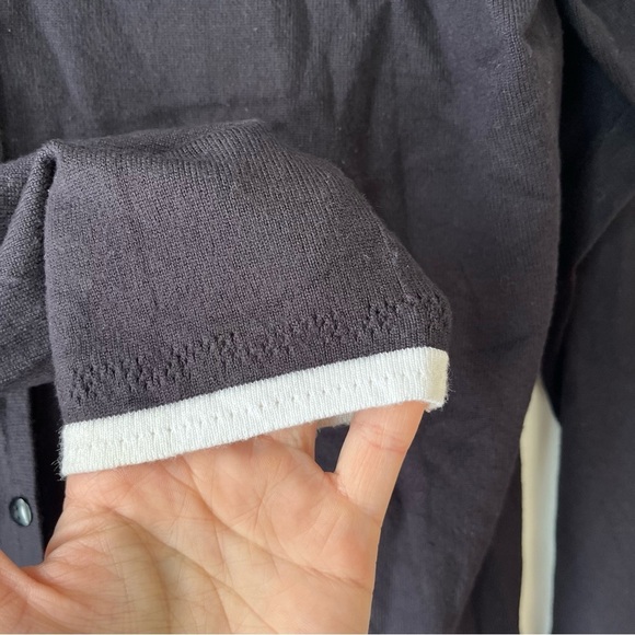 Penman’s Plus Black Button-Up Cardigan Shirt | Contrast Trim | 1X Women’s Top - Picture 5 of 9